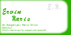 ervin maris business card